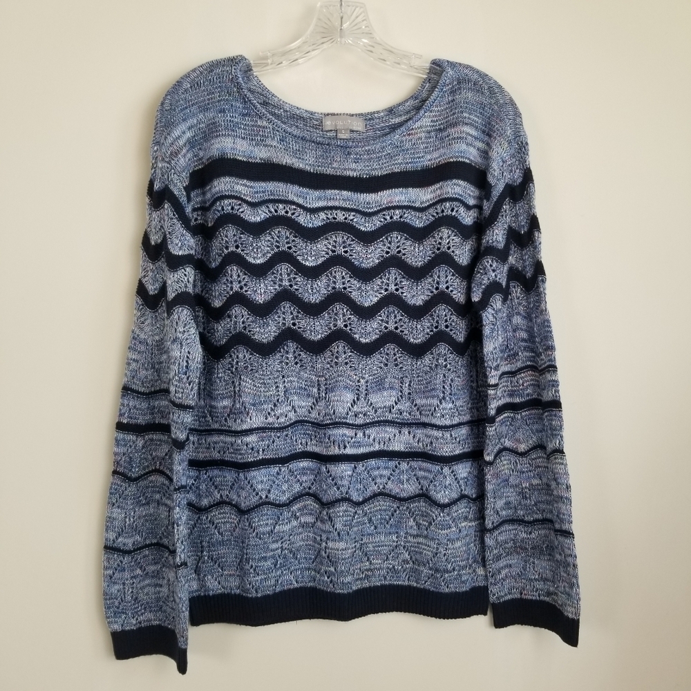 Evolution by Cyrus Pointelle Open Knit Pullover Sweater Small NWT